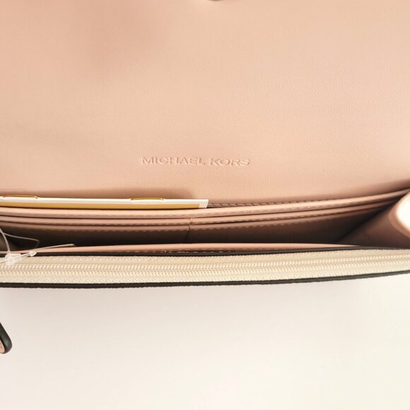 Michael Kors Hamilton Large Flap Continental Wallet MK Logo Powder Blush Multi - Picture 7 of 7